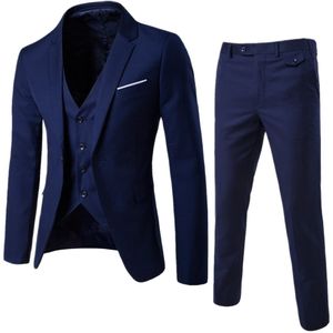 Men's Suits Blazers Costume Homme 3 Piece Slim Fit Business Set 1 Button Blazer Jacket Vest Pants Solid Wedding Dress and Trousers 230130