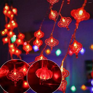 Strings Spring Festival Lights Outdoor 9,8 stóp 20 diody LED/19,7 stopy 40 diody LED Red Lantern String Light IP42 Wodoodporny chiński węzeł