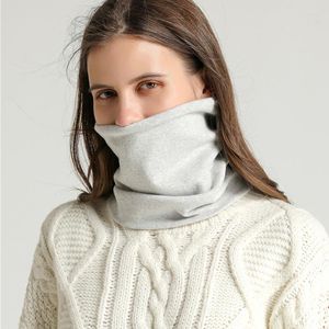 Sciarpe 2023 Moda Donna Sciarpa lavorata a maglia Solid Cashmer-like Winter Snood Lady Warm Cotton Fur Thick Unisex Men Neck Sciarpe Anello