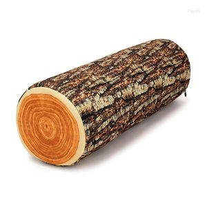 Pillow 3D Realistic Stump Log Wood Shape Throw Office Sofa Car Comfortable