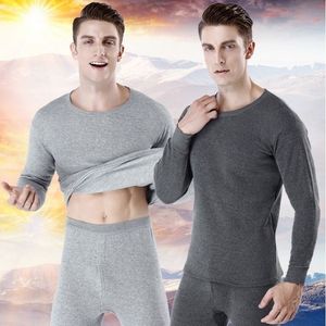 Herrens termiska underkläder Winter S Fleece Set Warm Long Johns Shirts Tops Keep 230131