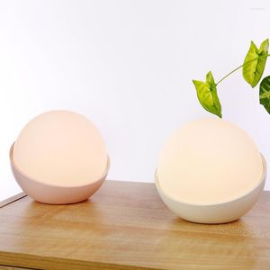 Night Lights Rechargeable Pearl Lamp Silicone Pat Dual-Color Light Feeding With Adjustable Brightness Bedroom Bedside Atmosphere