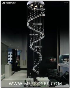 Chandeliers Spiral Crystal Ceiling Light Fixtures Long For Lamp Stair And Staircase With 4 GU10 Bulbs MD1014