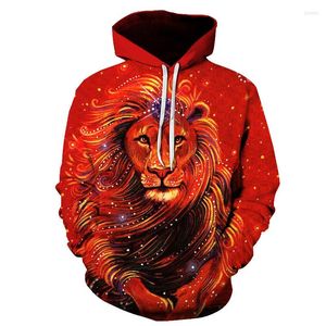 Men's Hoodies Man's Sweatshirt Funny Lion Fashion Plus Size S-4XL 3D Animal Printed Unisex Pullovers