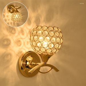 Wall Lamp Modern Crystal Creative Restaurant Aisle Fashion Bedroom Bedside (utan glödlampa)