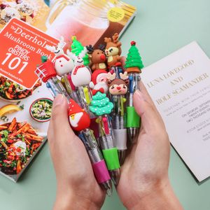 Ballpoint Pens 20pcslot Рождественский мини -мини -4 Color Cute Cartoon Elk Santa Claus Выдвижные канцелярские товары подарки подарки 230130