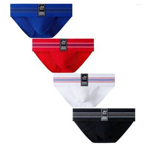 Underpants Jockmail 4 Pack Мужчины нижнее белье сексуальные трусы Jockstrap модные мужские хлопковые куэкасы гей пенис бикини скользи