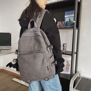 Backpack Woman Men Canvas Large Capacity School Bags For Teenager Girl Boy Student Book Bag Female Male Bagpack Travel Rucksack