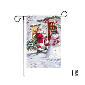 Weihnachtsdekorationen Hängende Flagge Flachs Santa Tür Banner Merry Outdoor Ornament für Zuhause Weihnachtsgeschenk Jahr WQ549 Drop Lieferung Garten DHRP9