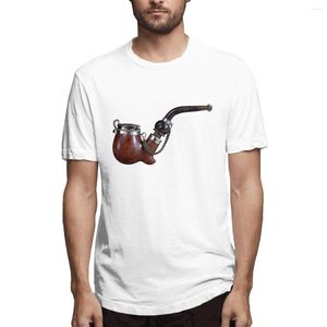 Herren-T-Shirts 2023 Einzigartige Platabakrohr Alte Zigarettendruck zum Front-Männer-Hemd weiße Mode-Sommer-Top-Qualität-Kurzarm-T-Shirts