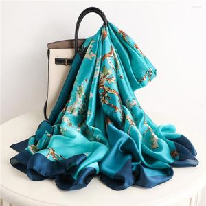 Sciarpe Sciarpa di seta lunga per le donne Design di marca Foulard femminile Regalo Scialle di lusso Euro Fashion stampato floreale