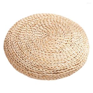 Pillow Useful Chair Seat Mat Round Shape Handmade Healthy Straw Weave Floor Pouf Breathable