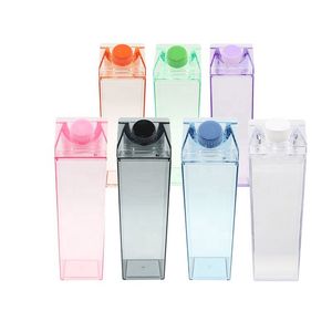 500ml Plastic Milk Carton Water Bottles BPA Free Outdoor Square Summer PP Juice Milk Box