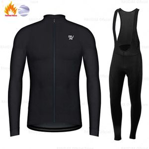 Zestawy Raudax Winter Thermal Fleece Jersey Zestaw drużyny sportowej garnitur Mountian Cycling odzież Ropa Ciclismo Invierno Hombre Z230130