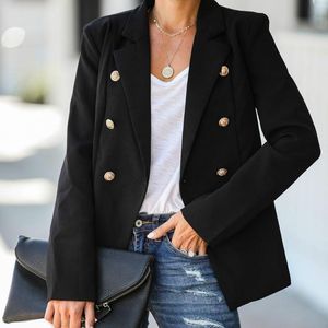 Women's Suits & Blazers Women Double Breasted Long Office Lady Small Suit Jacket Ladies Leisure Blazer Loose Coat Streetwear Graceful 3XLWom