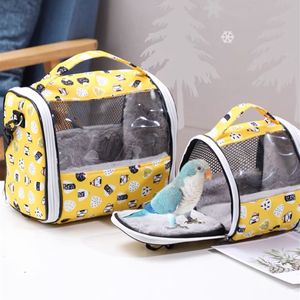 Gaiolas de pássaros Bolsa de papagaio portátil de animal de estimação portátil Backpack Rattan Plush Gage dobrável Acessórios ao ar livre 230130