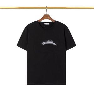 Herr t-shirts designer för män kvinnor fisk ben broderi skjortor mode t-shirt med bokstäver sommar kort ärm tee asiatisk storlek m-3xl