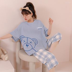 Damen-Nachtwäsche, sicher mögen Sie Frauen Frühling/Sommer Cartoon niedliche Pyjama-Sets Kurzarm-Shorts 2-teilig Homewear Freizeit-Nachtwäsche