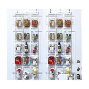 Cabinet Door Organizers 15 Pocket Over The Pantry Organizer Crystal Clear Hanging Sheing And Storage Rack For Accessories Kitchen Dr Ot1Nr