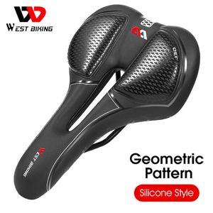 Selle WEST BIKING Gel di silice Sella per bicicletta Spugna antiurto MTB Sedile per bici da strada Accogliente cuscino da ciclismo traspirante in pelle PU impermeabile 0131