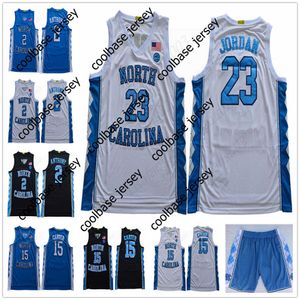 College Basketball nosi NCAA 23 Michael koszule koszykarskie z krótkim rękawem męskie szyte North Carolina College biała jasnoniebieska koszulka S-XXL