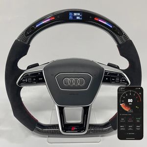 Auto delar styrhjul för Audi A6 RS6 RS7 LED -racing kolfiberstyrningssystem