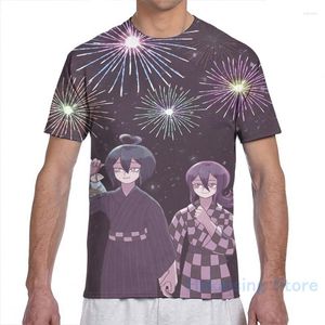 メンズTシャツoumasai danganronpa v3 men tシャツの女性全体のプリントファッションガールシャツボーイトップスティーショートスリーブTシャツ