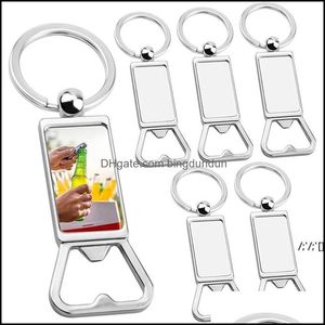 Openers Heat Transfer Beer Bottle Opener Keychain Pendant Metal Sublimation Blank Corkscrew Diy Portable Kitchen Tool Paf13095 Drop Ot7N0