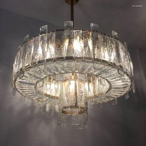 Chandeliers Modern Crystal Chandelier Crack Glass Art Light Living Room Decoration Designer El LED