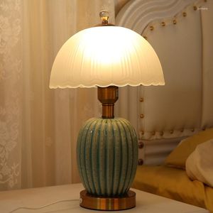 Lampade da tavolo in ceramica europea per camera da letto, comodino, soggiorno, decorazione, scrivania, studio, decorazioni per la casa, luce notturna a led vintage
