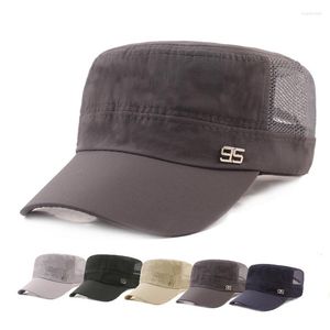 Ball Caps Classic Flat Top Mens Army Hat Regulowane 95 Logo Linen Cap Spring Summer Trzych Hatów Wojskowych Hatów dla mężczyzn