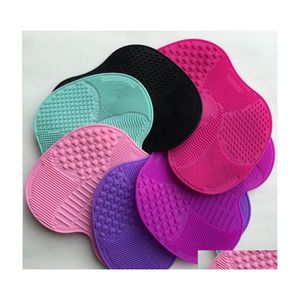 Party Favor Makeup Brush Cleaner Pad Sile Scrubber Board Washing Brushes Gel Mats Cosmetic Clean Tools 6 Colors LQPYW3130 Drop Deliv Dh45o