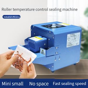 220V Portable Bag Sealer Pouch Packing Machine Roller T￤tningsmaskin Aluminiumfolie Komposit Plastfilm PE -belagd pappersmatf￶rpackning 5m/min