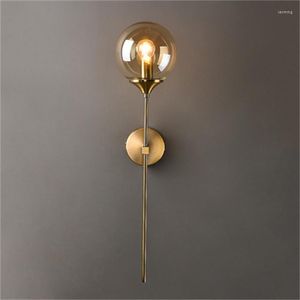 Wall Lamp Nordic Glass Ball Lights Lighting LED Kitchen Fixtures Beside Bedroom Decor Wandlamp Bathroom Mirror Stair Light