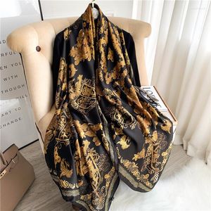 Шарфы шелк мусульманский шарф Hijab Women Print Print Spring Travel Pashmina Beach Stoles Folarard Echarpe Женская шаль