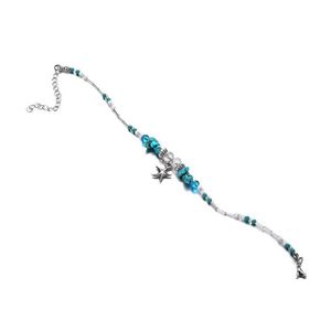 Anklets Bohemian Starfish Beads Stone for Women Boho Sier Kolor łańcuch Bransoletka na nogach Prezenty Kostka Prezenty 42 D3 Drop dostawa dhfws
