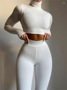 Pantaloni da donna da donna set yoga set cadono streetwear skinny top a manica lunga a maniche lunghe e abbinato