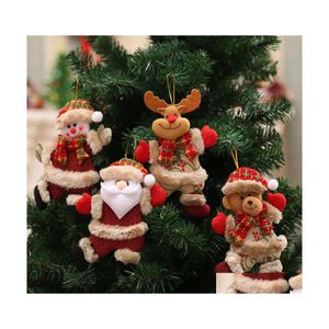 Decorações de Natal Doll Hangs Ornamentos Diy Xmas Gift Santa Claus Snowman Tree Pinging Dolls pendurados para casa Noel natal wll547 gota dhyn5