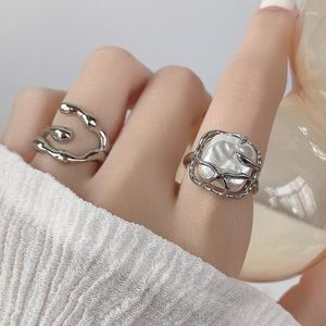 Кластерные кольца изысканная ретро -романтические капли глазурь для женщин нерегулярные геометрические шипованные кольцо Полои, открывающиеся украшения Circlet