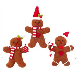 Decorazioni natalizie Omino di pan di zenzero Decorazione pendente Biscotto Bambola Peluche Babbo Natale Widget Ornamenti Forniture natalizie via mare Pae11169 Oti1Y