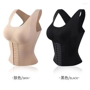 Women's Shapers Summmer Women Wire Free Correct Back Straighten Chest Flat Abdomen Waist Shape Body Button Up Belly Lady