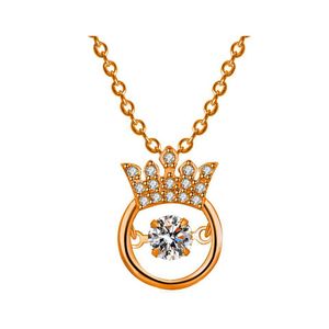 Pendant Necklaces Gold Plated Sier Luxury Zircon Crystal Heart Of Ocean Necklace For Women Wedding Jewelry Crown Bdehome Drop Delive Dhlzs