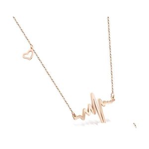 Naszyjniki wisiorek Wysokiej jakości Naszyjnik łańcucha EKG STALIMIS Cute Heart for Women Fashion Akcesoria Biżuteria Hurtownia Drop de Dhpkx