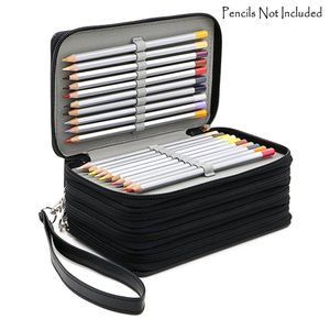 Pencil Bags 72 Holders 4 Layers Handy PU Leather School s Case Large Capacity Colored Bag For Student Gift Art Supplies 230130