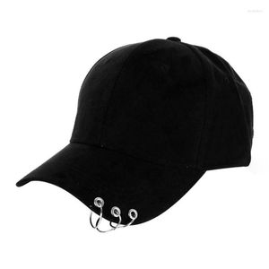 Ball Caps Mode Baseball Cap Hip Hop Stil Einfarbig Hut Männer Frauen Unisex Dance Show Hüte Mit Ringen