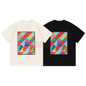 メンズハイエンドサマーTシャツメンファッションカラーラビットプリントTシャツカップルストリートウェアトップスサイズXS-L