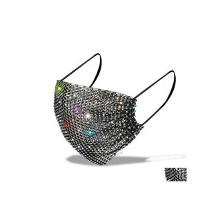 Party Masks Designer Face Mask Fashion Women Facemask With Drill Sun Protection Bling Summer Decoration Rhinestonemask WQ500Wll Drop DHBZU