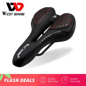 A bicicleta senta o West Bicking Bicycle Saddle Silicone Cushion PU Silica Silica de Silica de Caminho Pu Confortável Ciclismo Seat Choffrof 0131