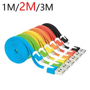 2M/6ft 3M/10ft Phone USB Data Sync Charge Cable Micro USB Cable Slim Flat Colorful Android Micro USB Cord