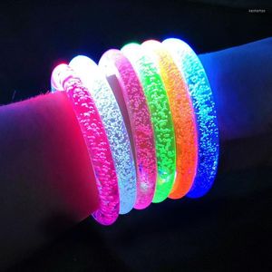 Bangle 10/20pcs braceletes de braceletes favores de festa no led escuro LED piscando pulseira luminosa bracelete infantil brindes brinquedos kent22